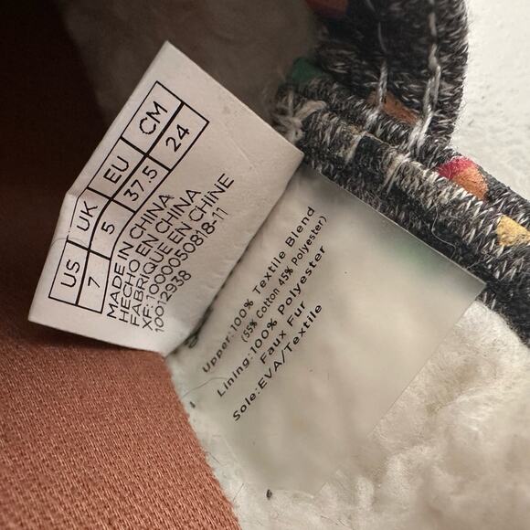 TOMS Glow in Dark Tree Lights  W 7 Charcoal Slip-on Shoes Faux Shearling lining - Picture 5 of 10